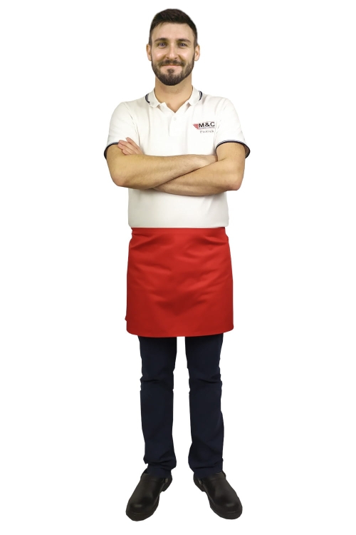 Czerwona zapaska kelnerska o długości 40cm
