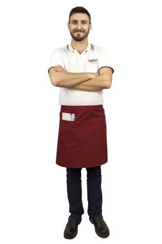 Bordowa zapaska kelnerska dł. 50 cm