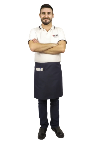 Granatowa zapaska kelnerska długości 50cm