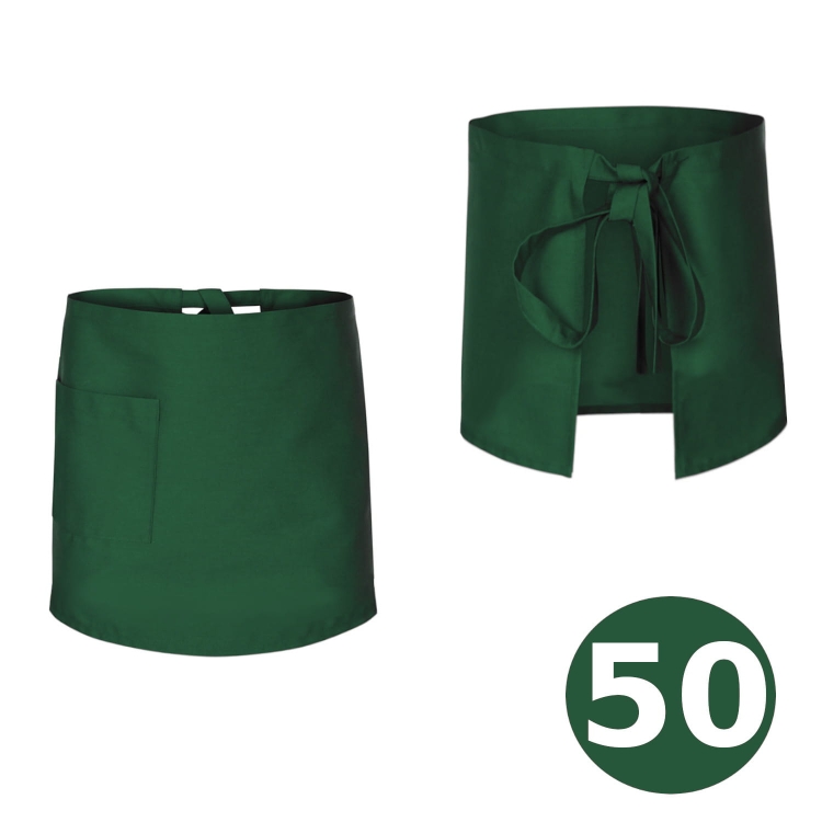 Długa zapaska barmańska w kolorze zielonym 50cm