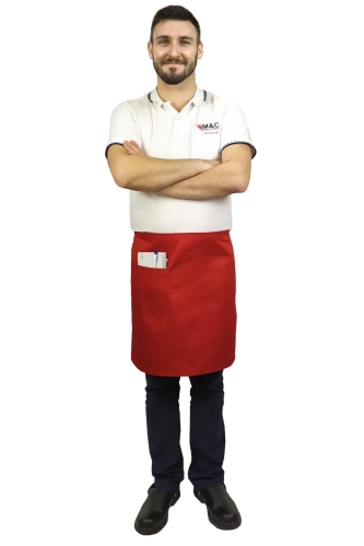 Czerwona zapaska kelnerska dł. 50cm