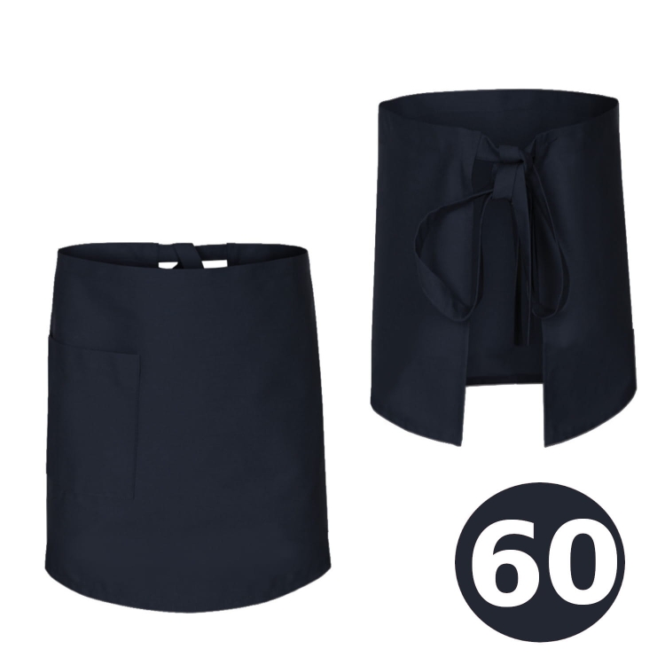 Długa zapaska barmańska granatowa 60cm