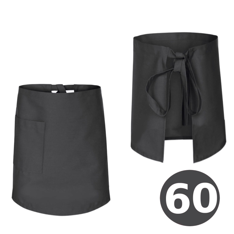 Długa zapaska kucharska kelnerska szara 60cm