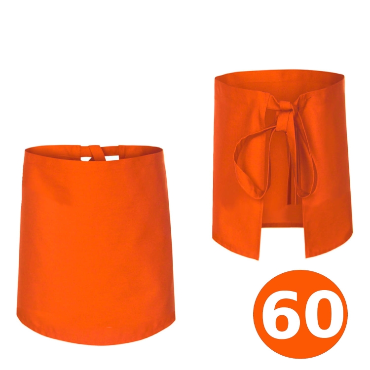 Długa zapaska barmańska pomarańczowa 60cm