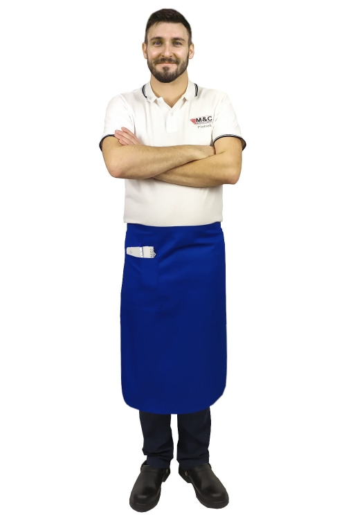 Chabrowa zapaska kelnerska długości 75 cm