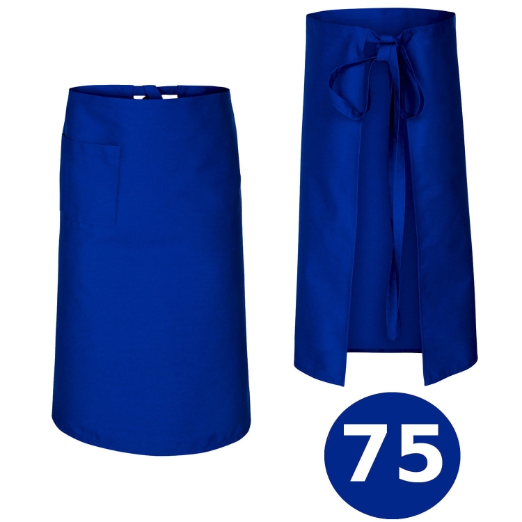 Długa zapaska barmańska chabrowa 75 cm