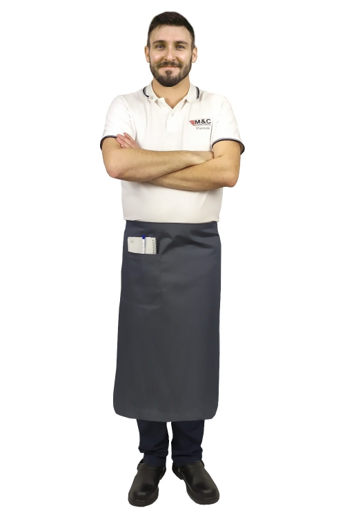 Długa zapaska kelnerska szara 75 cm