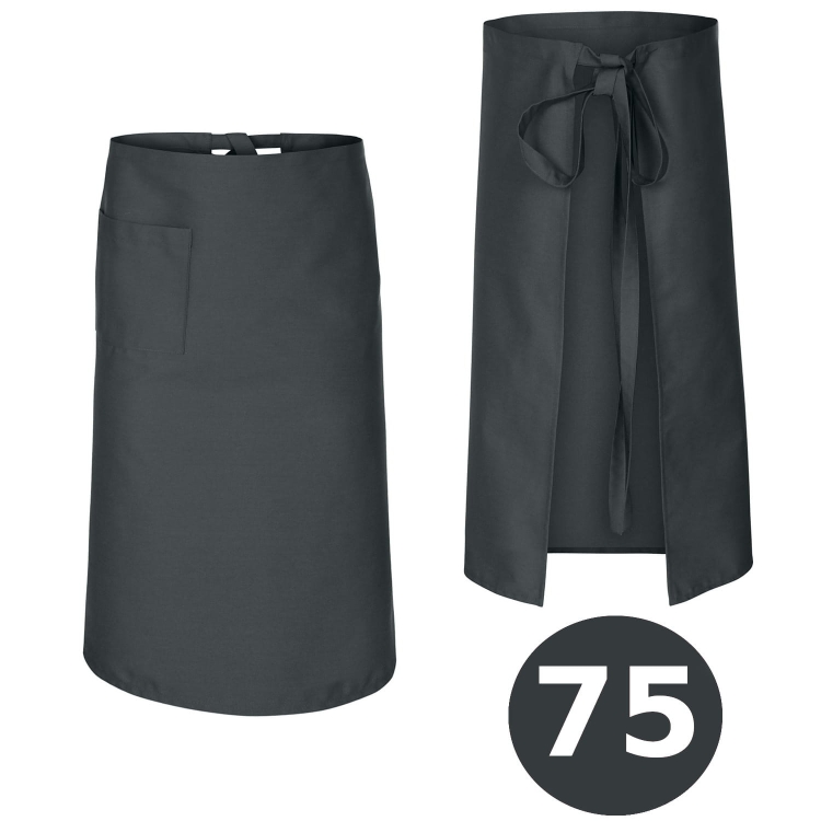Szara zapaska kucharska kelnerska dł. 75 cm