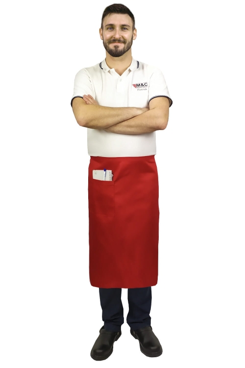 Czerwona zapaska kucharska dł. 75 cm