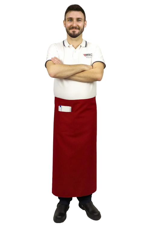 Czerwona zapaska kelnerska długości 90 cm