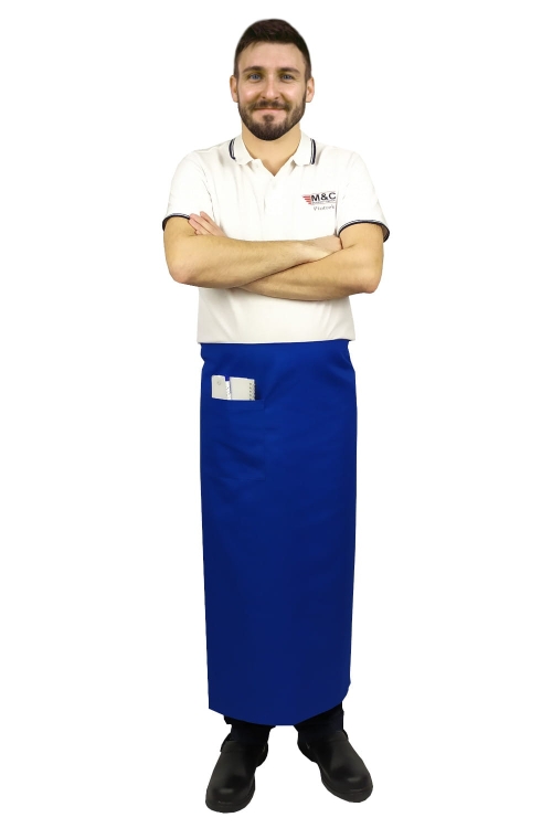 Chabrowa zapaska kelnerska o długości 90 cm