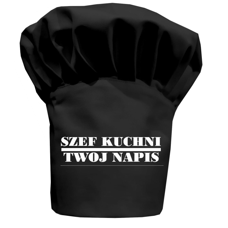 Czapka kucharska czarna Master Chef z Twoim napisem
