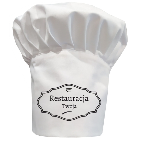 Czapka kucharska z nazwą twojej restauracji