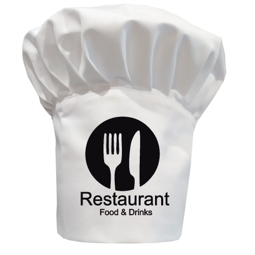 Twój napis na czapce kucharskiej Restaurant Food&Drinks