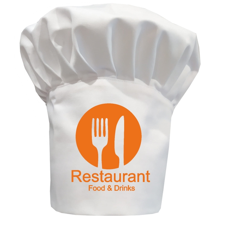 Czapka kucharska z Twoim napisem Restaurant Food&Drinks