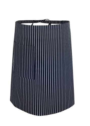 Granatowa zapaska kucharska dług. 50cm w białe paski