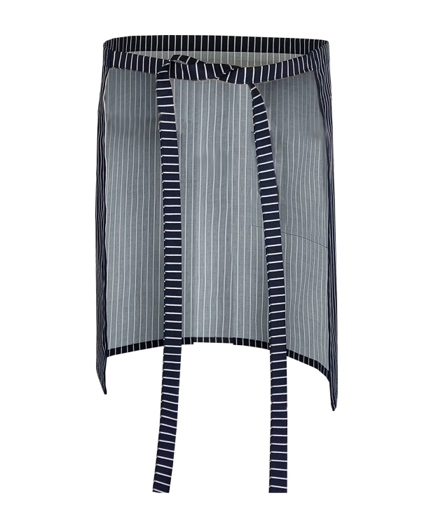 Dług. 50cm zapaska kelnerska w białe paski granatowa