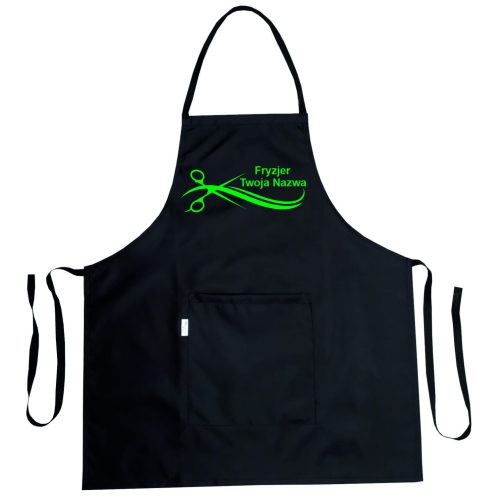 Fartuch fryzjerski wodoodporny z grafiką 'Złote nożyczki'