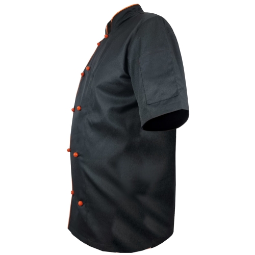 Męska bluza kucharska z pomarańczową lamówką w kolorze czarnym