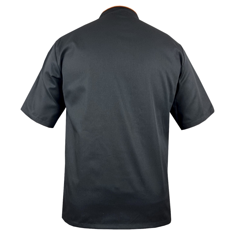 Bluza kucharska z pomarańczową lamówką, męska, czarna