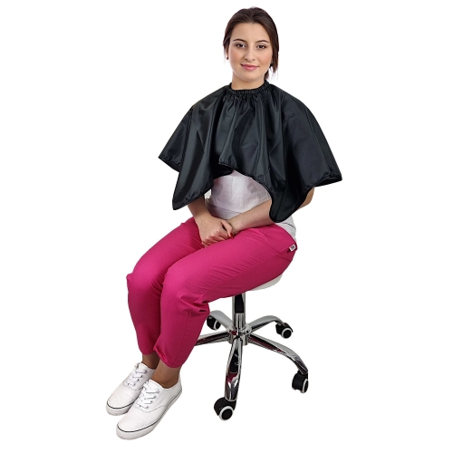 krótka peleryna fryzjerska wodoodporna czarna