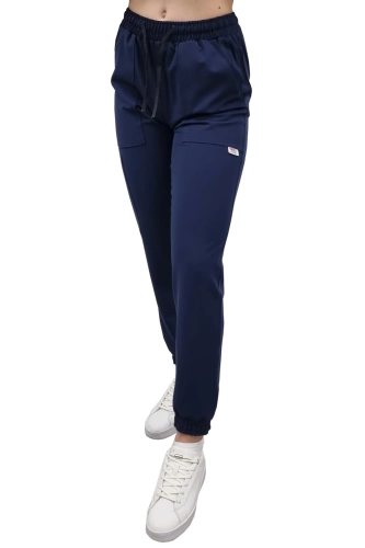 Joggery medyczne Casual Premium w kolorze ciemnym granatowym