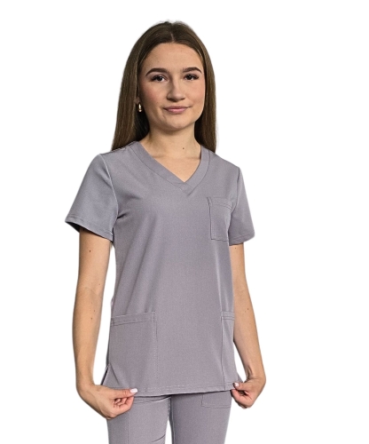 Damska bluza medyczna w kolorze ciemnym szarym