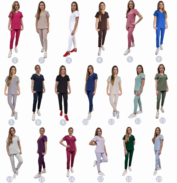 Komplet medyczny damski BASIC PREMIUM – kolor ciemny granat