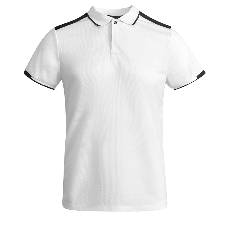 Elegancka biała koszulka polo męska z wstawkami