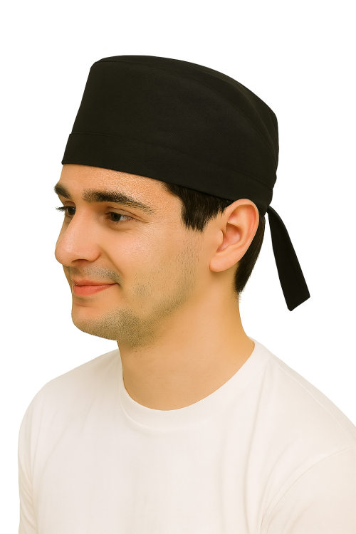 Bandana kucharska czarna dla szefów kuchni