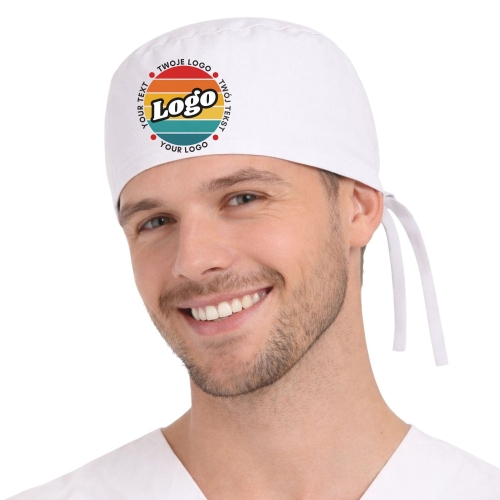 Czepek medyczny chirurgiczny biały z Twoim logo nadrukiem kreator online.jpg