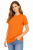 T-shirt damski krótki rękaw 100% bawełna kolor pomarańczowy widok z boku.png
