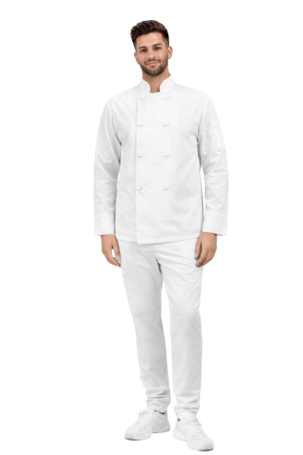 Profesjonalny zestaw gastronomiczny dla kucharza biały