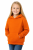 Bluza sportowa z kapturem i długim rękawem dziecięca dla chłopca i dziewczynki pomarańczowa widok dziewczynki.png
