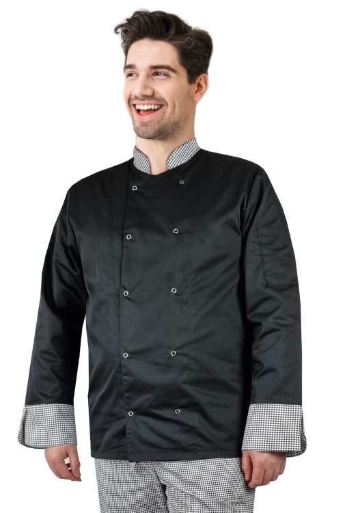 Bluza kucharska długi rękaw w pepitkę