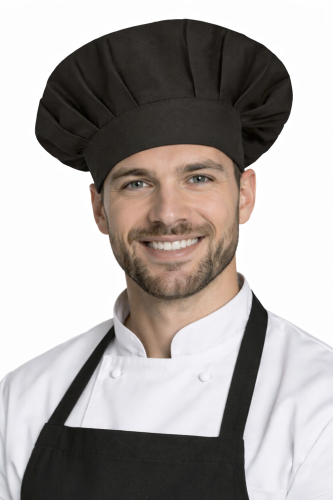 Czapka kucharska szefa kuchni unisex czarna.png