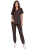Komplet medyczny damski czekoladowy – scrubs CASUAL PREMIUM-przód.png