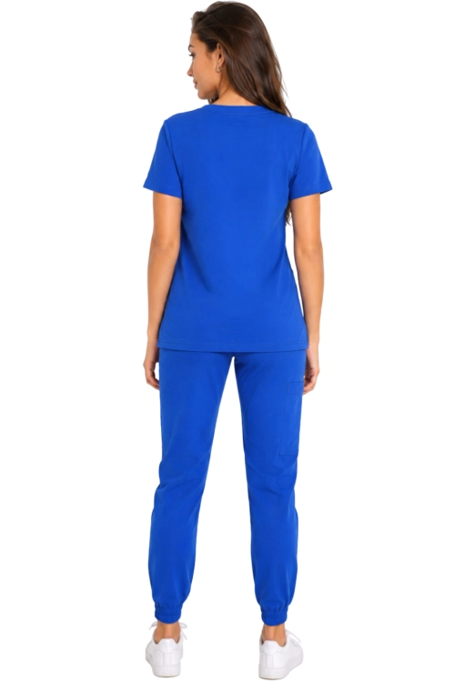 Damski komplet medyczny chabrowy  – scrubs CASUAL PREMIUM_tył.png
