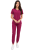 Komplet medyczny damski wiśniowy  – scrubs CASUAL PREMIUM-przód.png