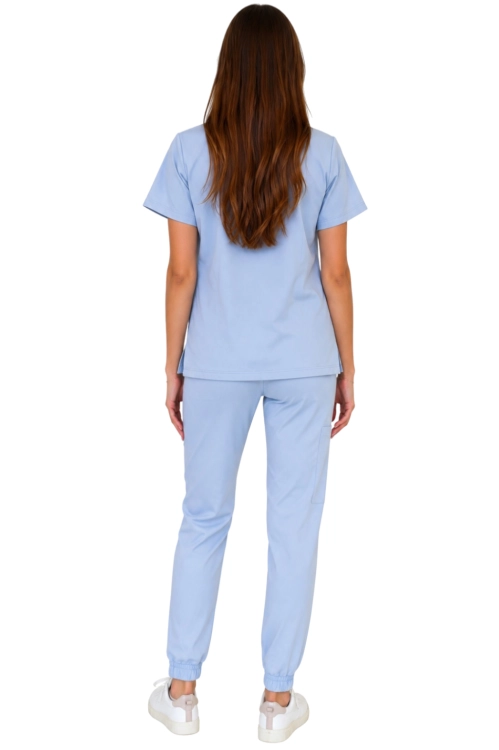 Damski komplet medyczny niebieski – scrubs CASUAL PREMIUM_tył.png