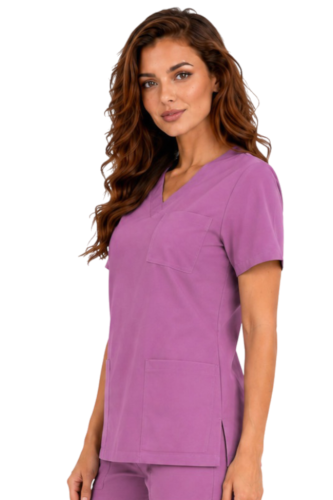 Casual Premium damska bluza medyczna winogronowa _bok.png