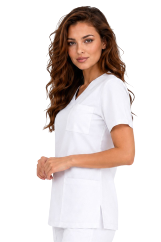 Casual Premium damska bluza medyczna biała_bok.png