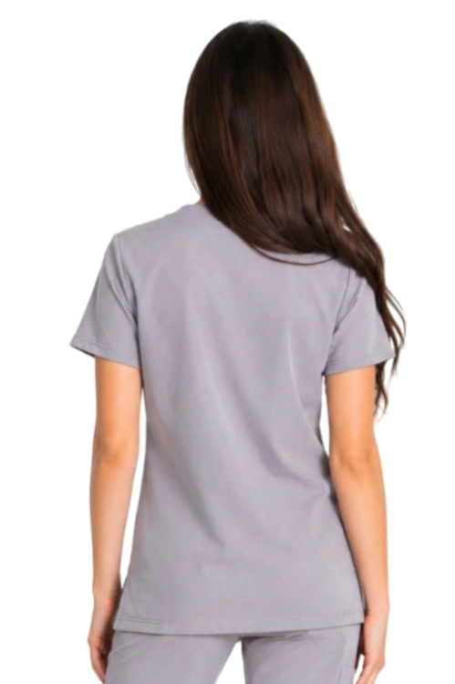 Szara bluza medyczna damska Casual Premium_tył.png