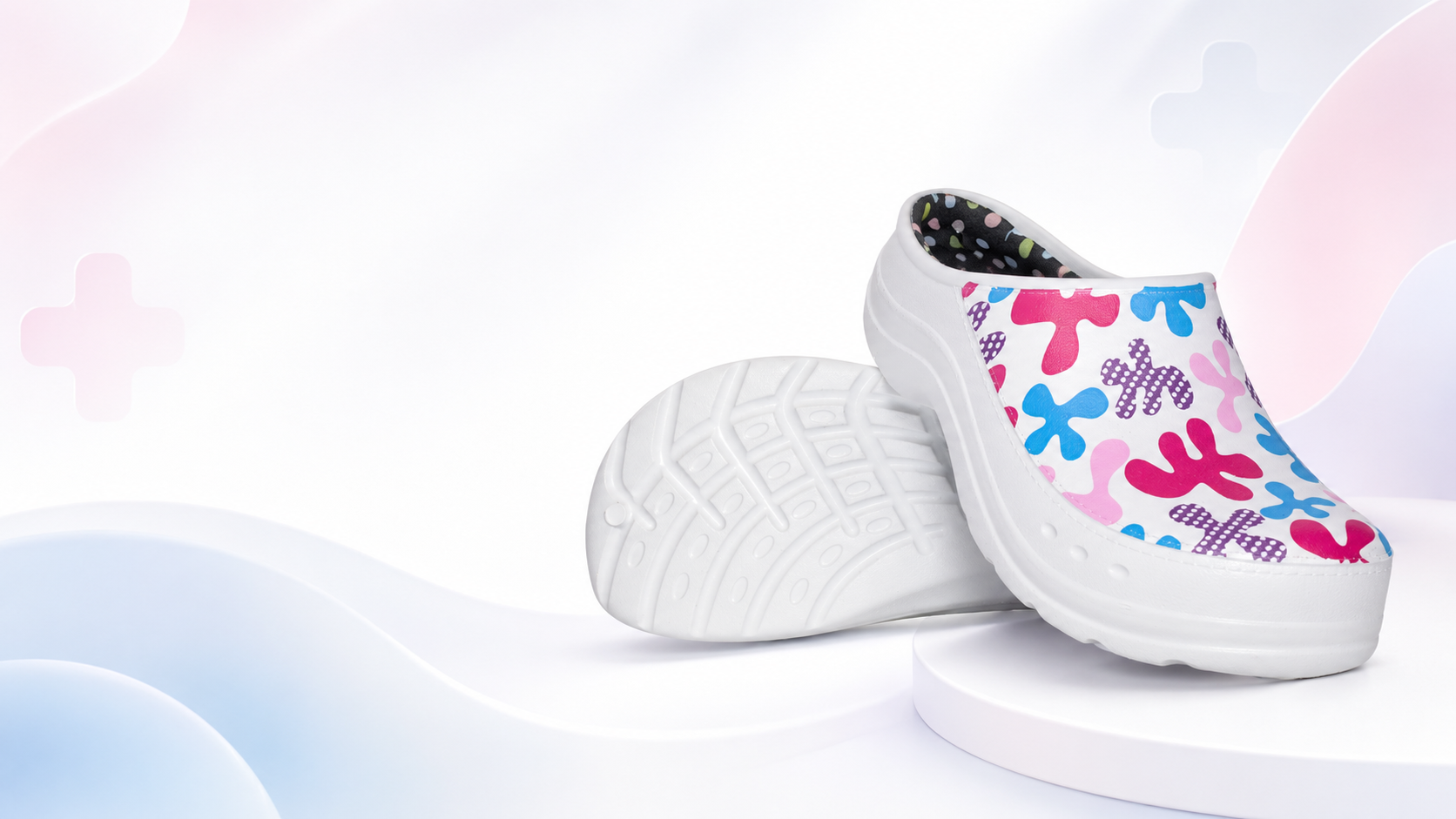 Colourful medical EVA clogs
