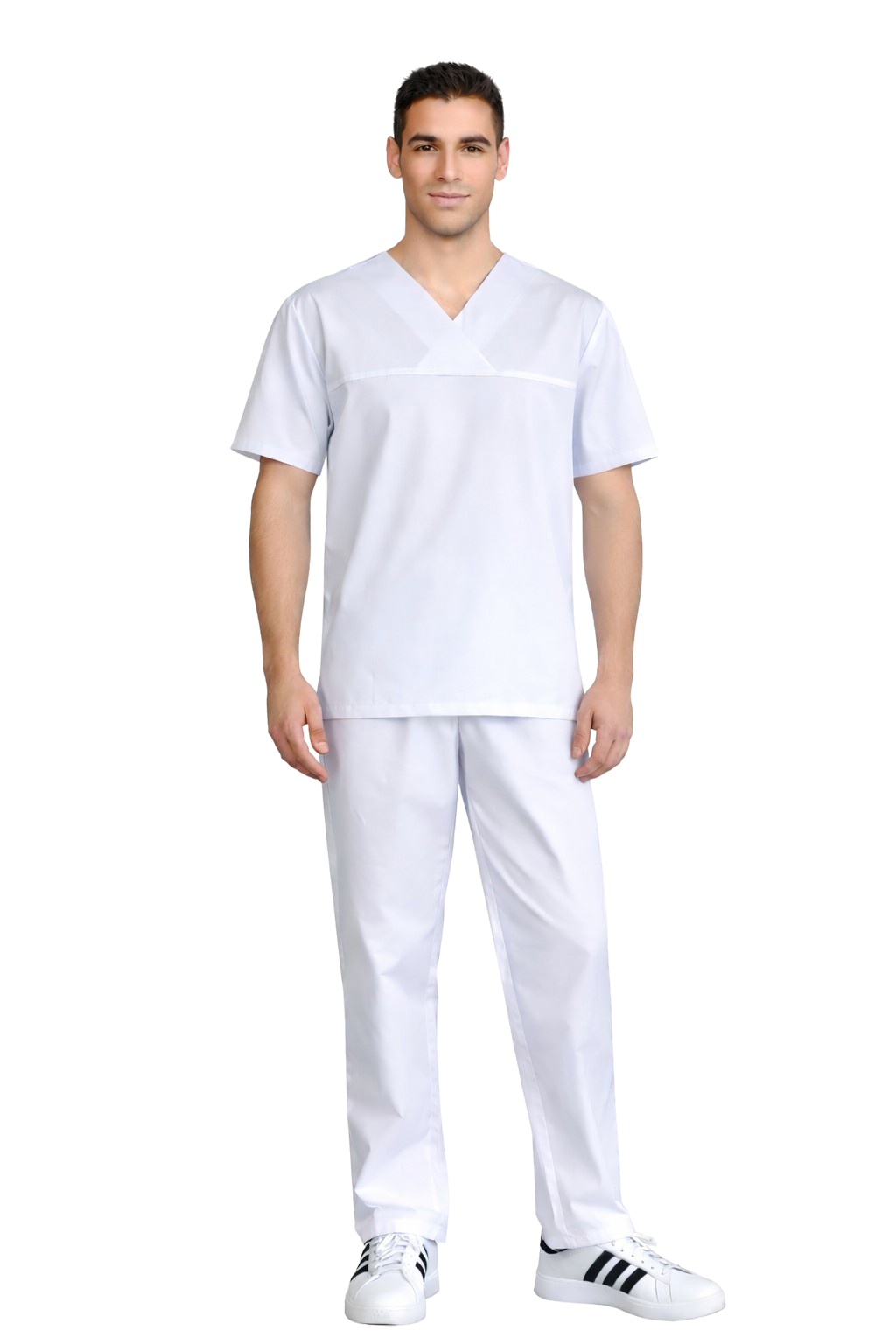 Medical set 100% cotton short sleeve white color | Men's medical suits ...